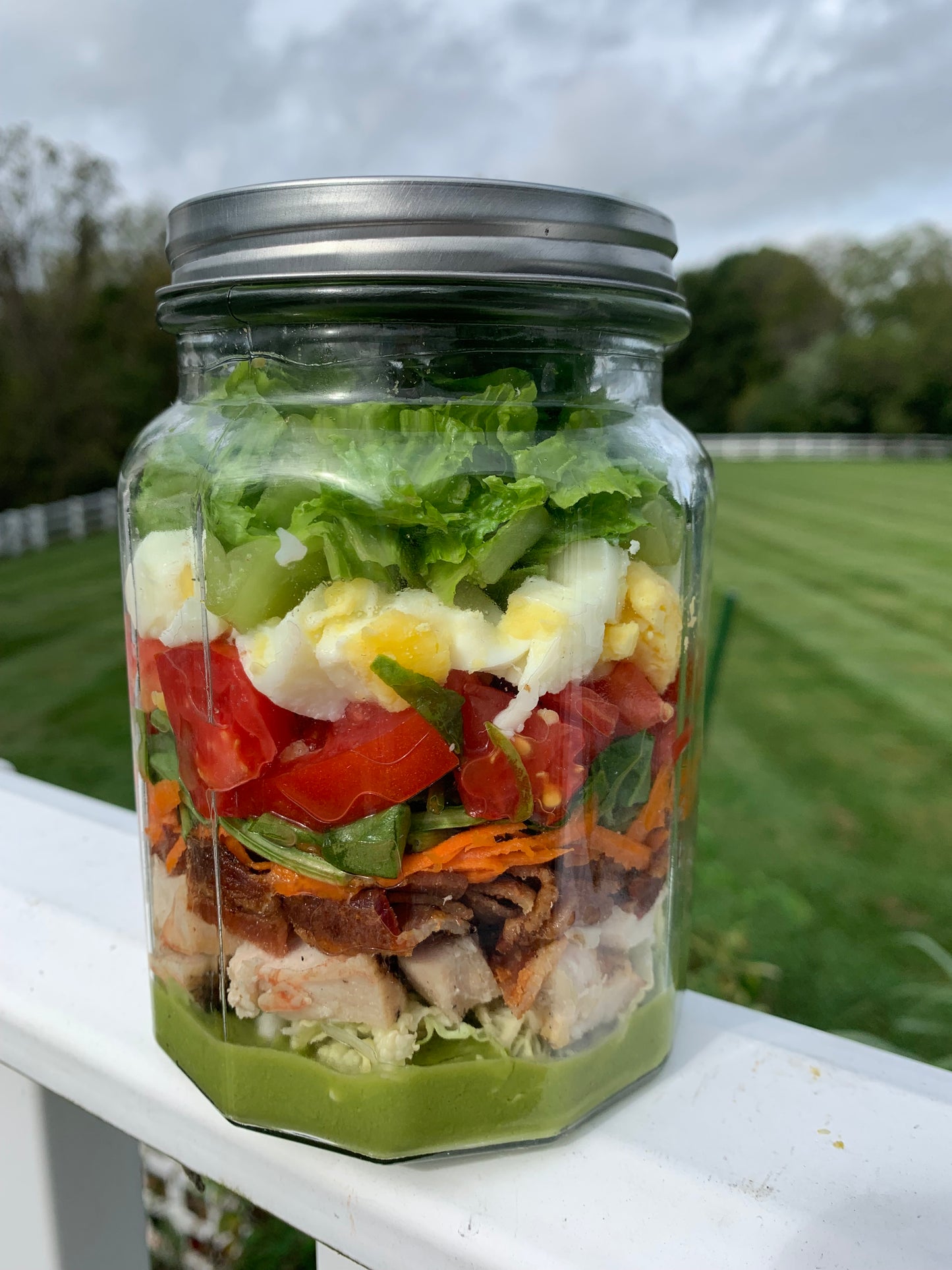 Chicken Cobb Mason Jar Salad • A Sweet Pea Chef